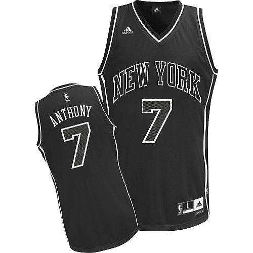 Fashion NBA New York Knicks 7 JCarmelo Anthony Revolution 30 Swingman Fashion Black Adidas Jersey